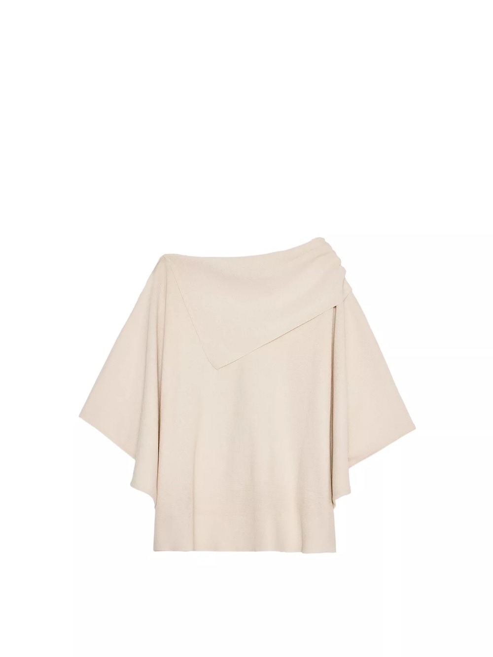Zara Cream Draped Cape Sleeve Blouse